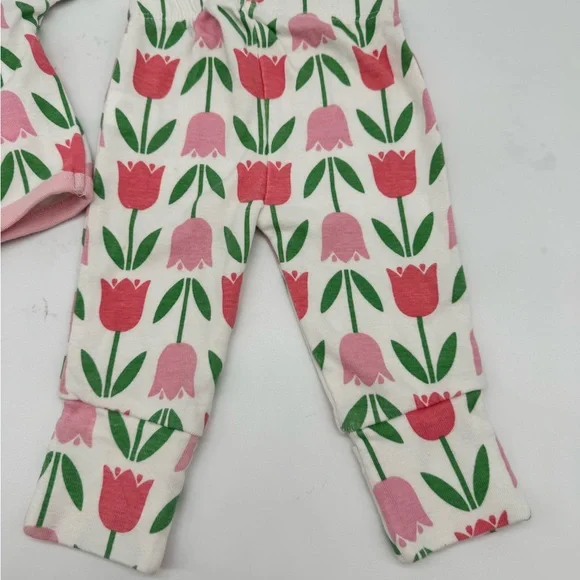 M+A MONICA + ANDY ORGANIC PINK TULIP KIMONO FOOTIE OUTFIT 🌸SZ NB🌸 - Picture 11 of 13